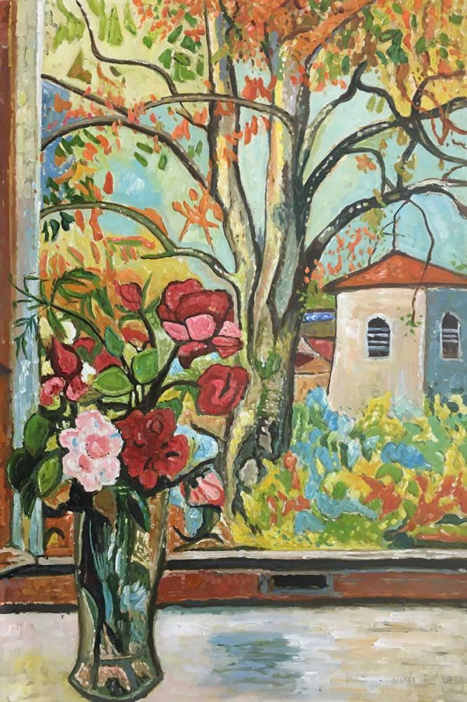 Bouquet of Flowers in Front of a Window in Saint-Bernard