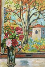 Bouquet of Flowers in Front of a Window in Saint-Bernard