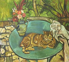 Raminou and Pitcher with Carnations