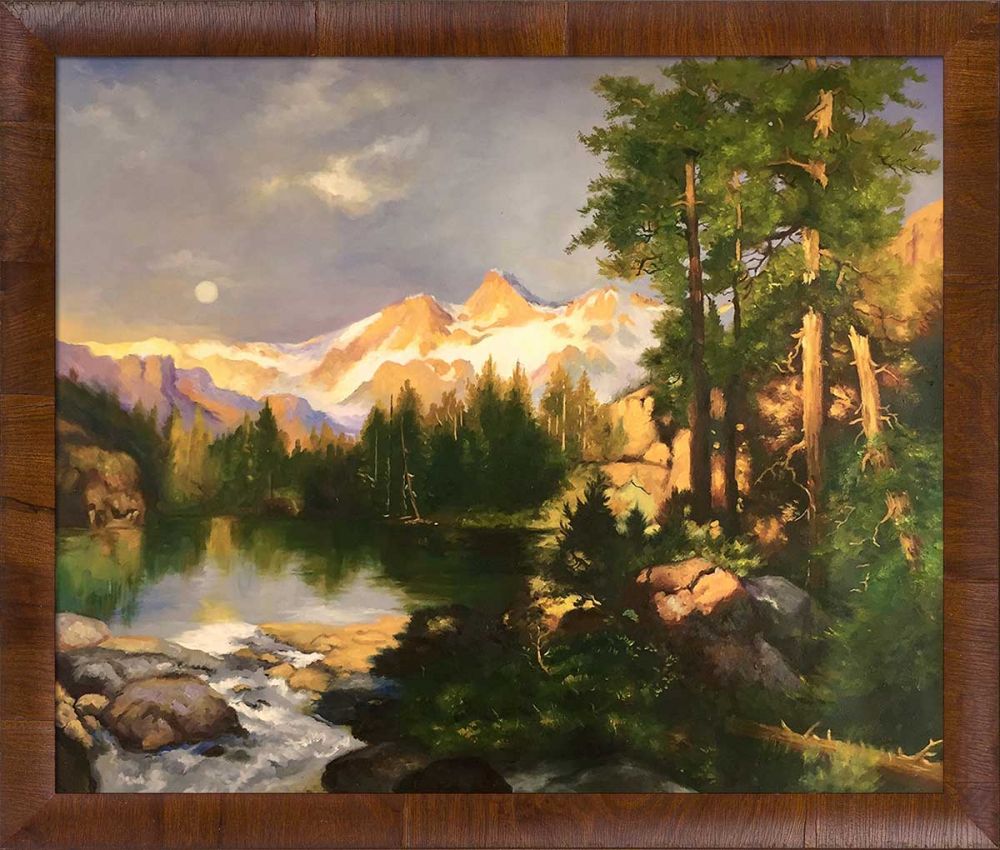 The Three Tetons Pre-Framed - Panzano Olivewood Frame 20" X 24"