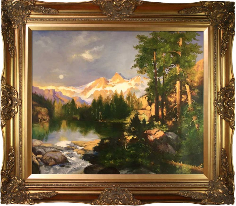 The Three Tetons Pre-Framed - Victorian Gold Frame 20"X24"