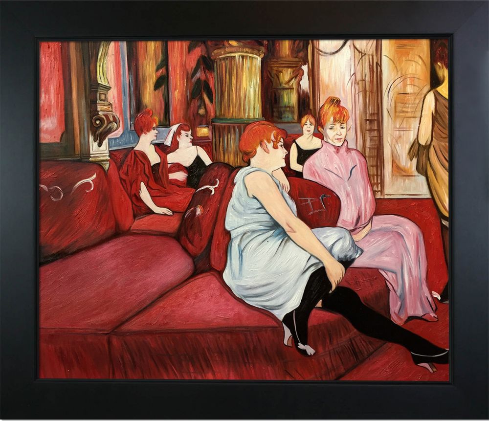 The Salon de la Rue des Moulins Pre-Framed - New Age Black Frame 20"X24"