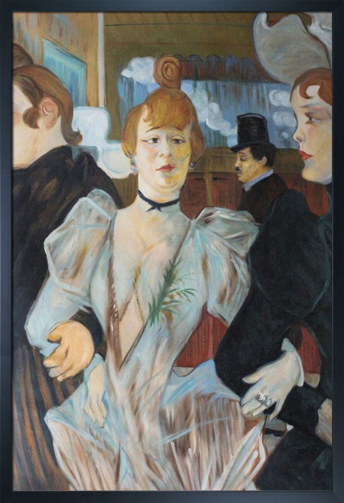 La Goulue arriving at the Moulin Rouge Pre-framed - Studio Black Wood Frame 24"X36"