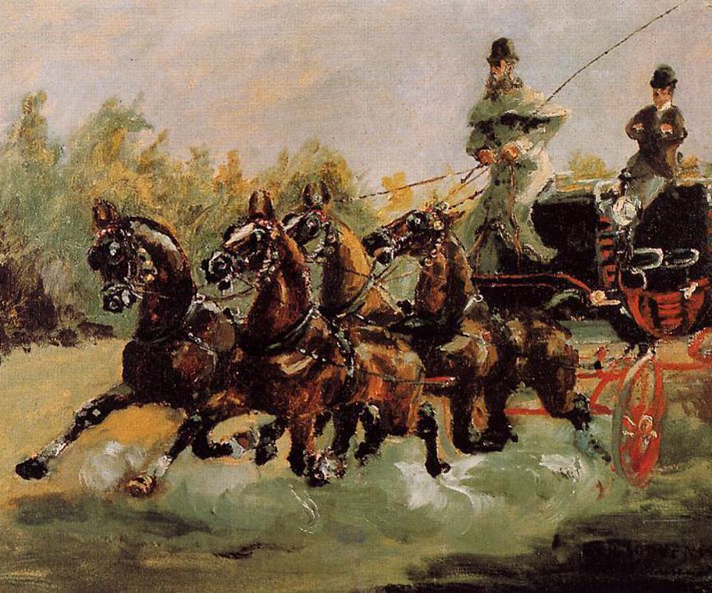 Alphonse de Toulouse-Lautrec Driving His Four-in-Hand
