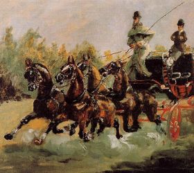 Alphonse de Toulouse-Lautrec Driving His Four-in-Hand