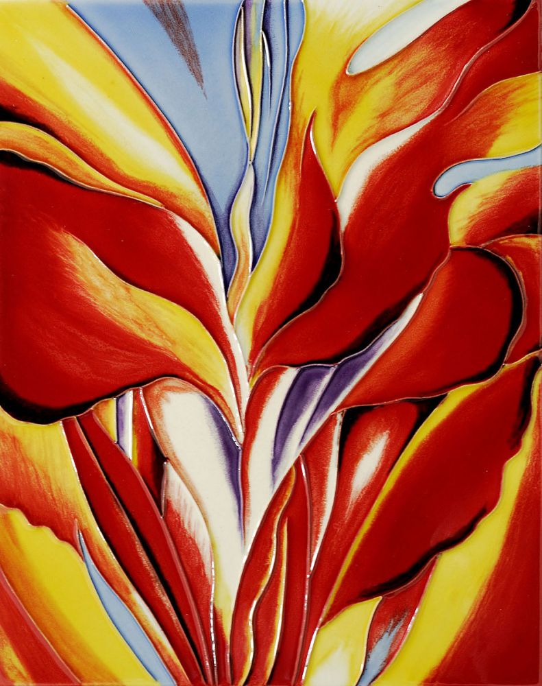 Red Canna(artist interpretation) Trivet/Wall Accent Tile