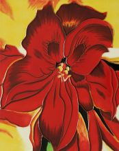 Red Amaryllis 1937(artist interpretation) Trivet/Wall Accent Tile