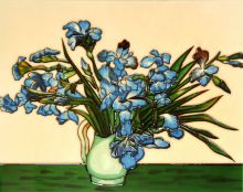 Vase of Irises(artist interpretation) Tile