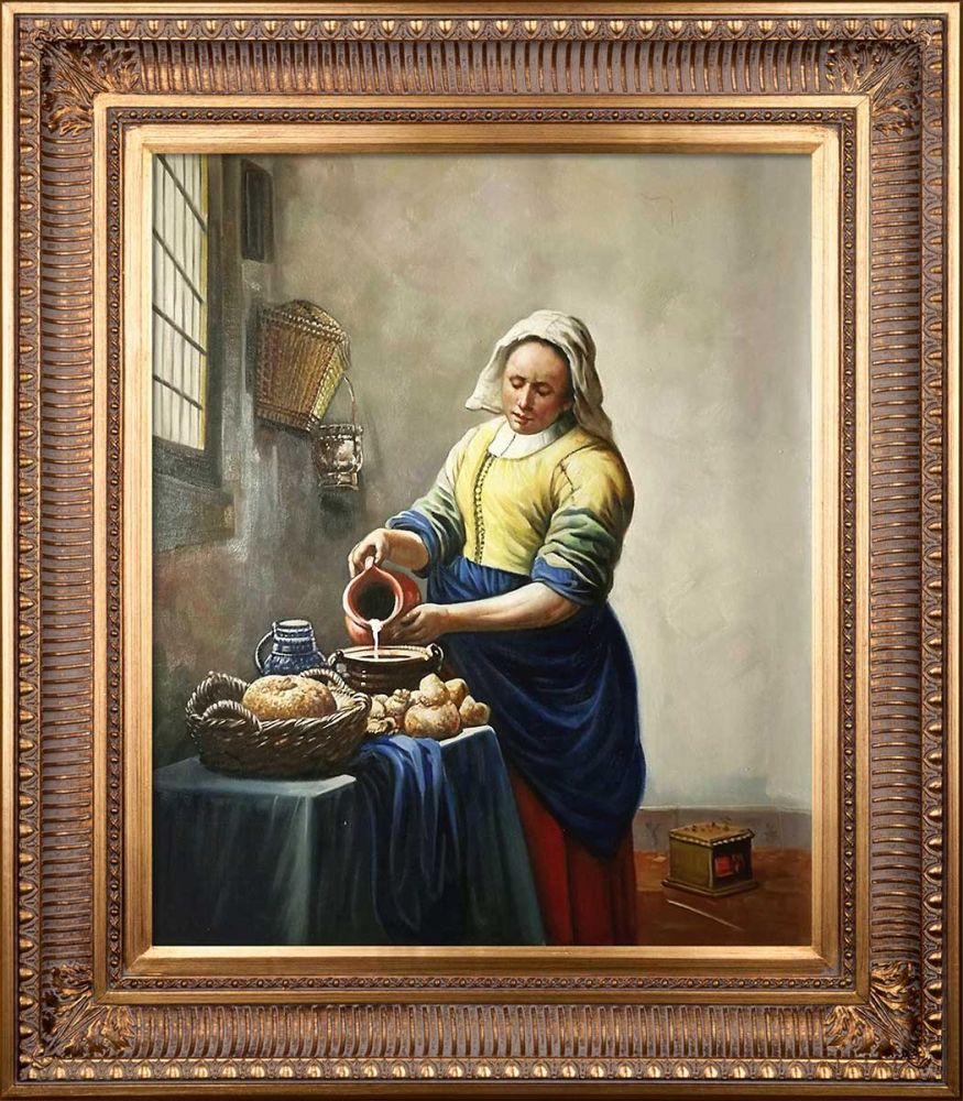 The Milkmaid Pre-Framed - Regal Gold Frame 20"X24"