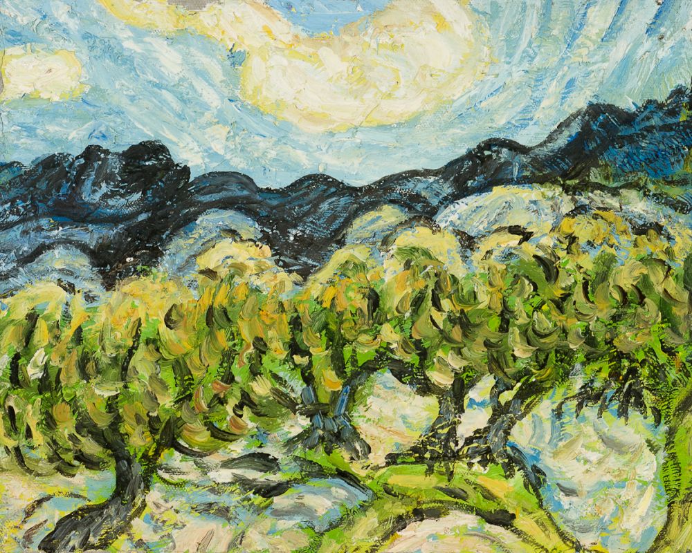 Olive Trees with the Alpilles in the Background