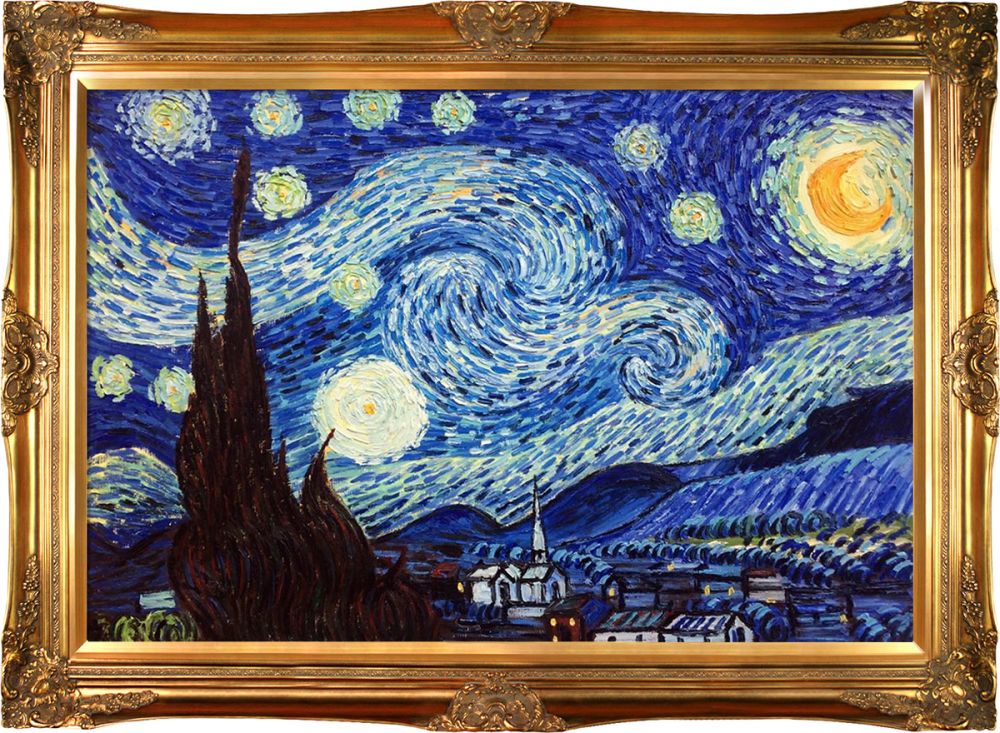 Starry Night Pre-Framed - Victorian Gold Frame 24"X36"