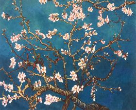 Branches of an Almond Tree in Blossom