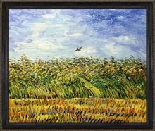 Edge of a Wheat Field with Poppies and a Lark Pre-Framed
