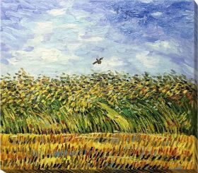 Edge of a Wheat Field with Poppies and a Lark Pre-Framed