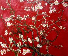 Van Gogh Almond Blossom, Ruby Red