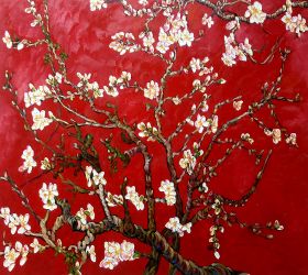 Van Gogh Almond Blossom, Ruby Red