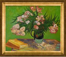 Majolica Jar with Branches of Oleander, 1888 Oil Painting Pre-Framed