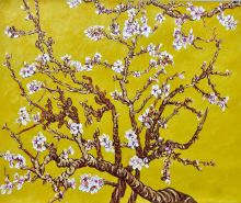 Branches of an Almond Tree in Blossom, Citrine Yellow