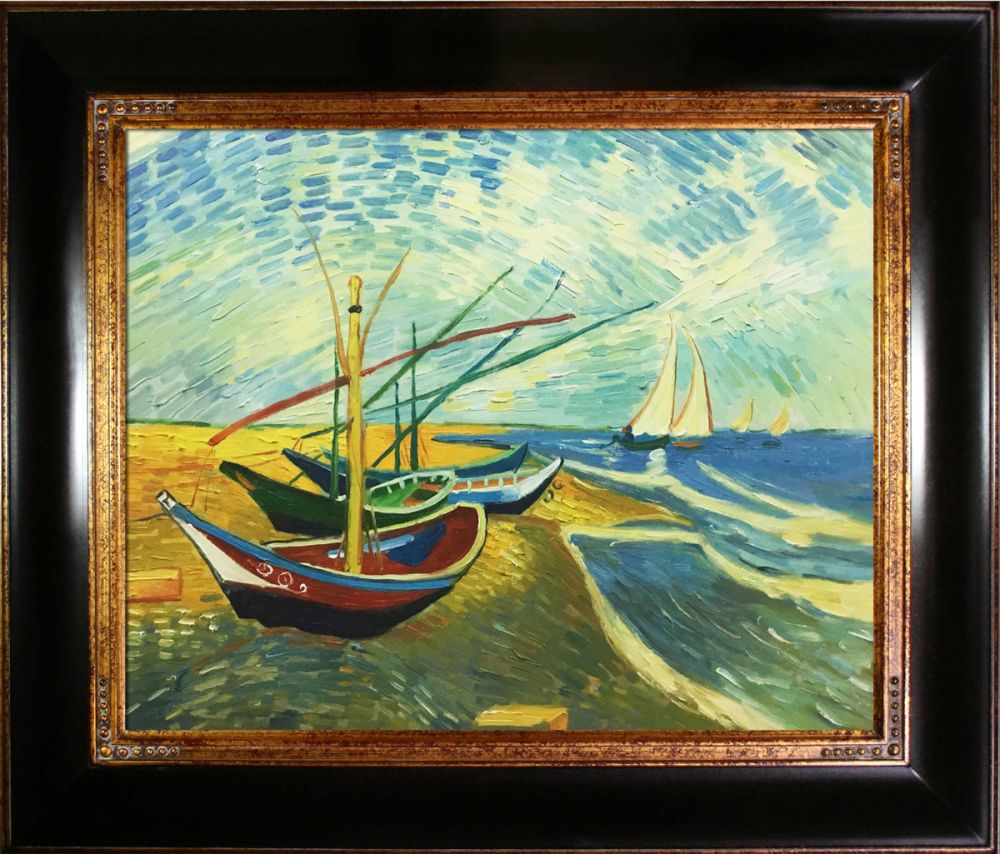 Boats At St. Marie's Pre-Framed - Opulent Frame 16"X20"