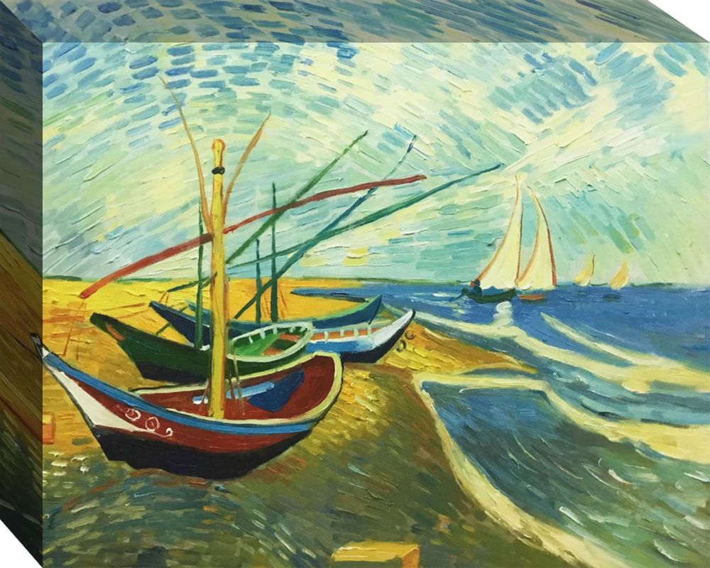 Fishing Boats on the Beach At Saintes-Maries Gallery Wrap - Gallery Wrap 16"X20"