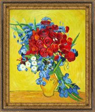 Poppies and Iris Collage Pre-Framed