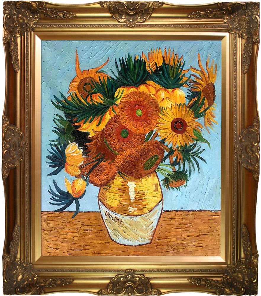Sunflower Collage Pre-Framed - Victorian Gold Frame 20"X24"