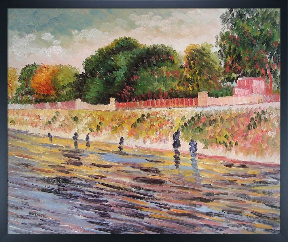 The Banks of the Seine May-June Pre-framed - Studio Black Wood Frame 20"X24"