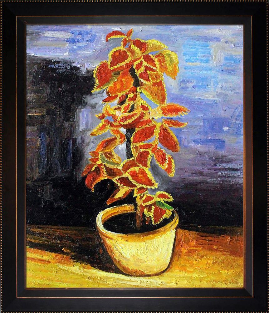 Coleus Plant in a Flowerpot Pre-Framed - Veine D'Or Bronze Angled Frame 20"X24"