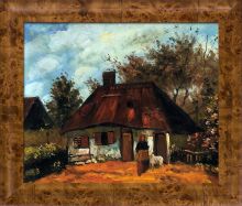 Cottage and Woman with Goat Pre-Framed