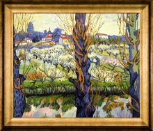 Orchard in Bloom with Poplars Pre-Framed