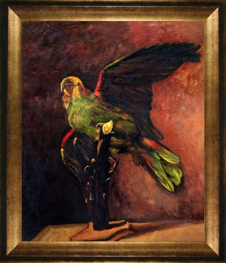 The Green Parrot Pre-Framed - Athenian Gold Frame 20"X24"