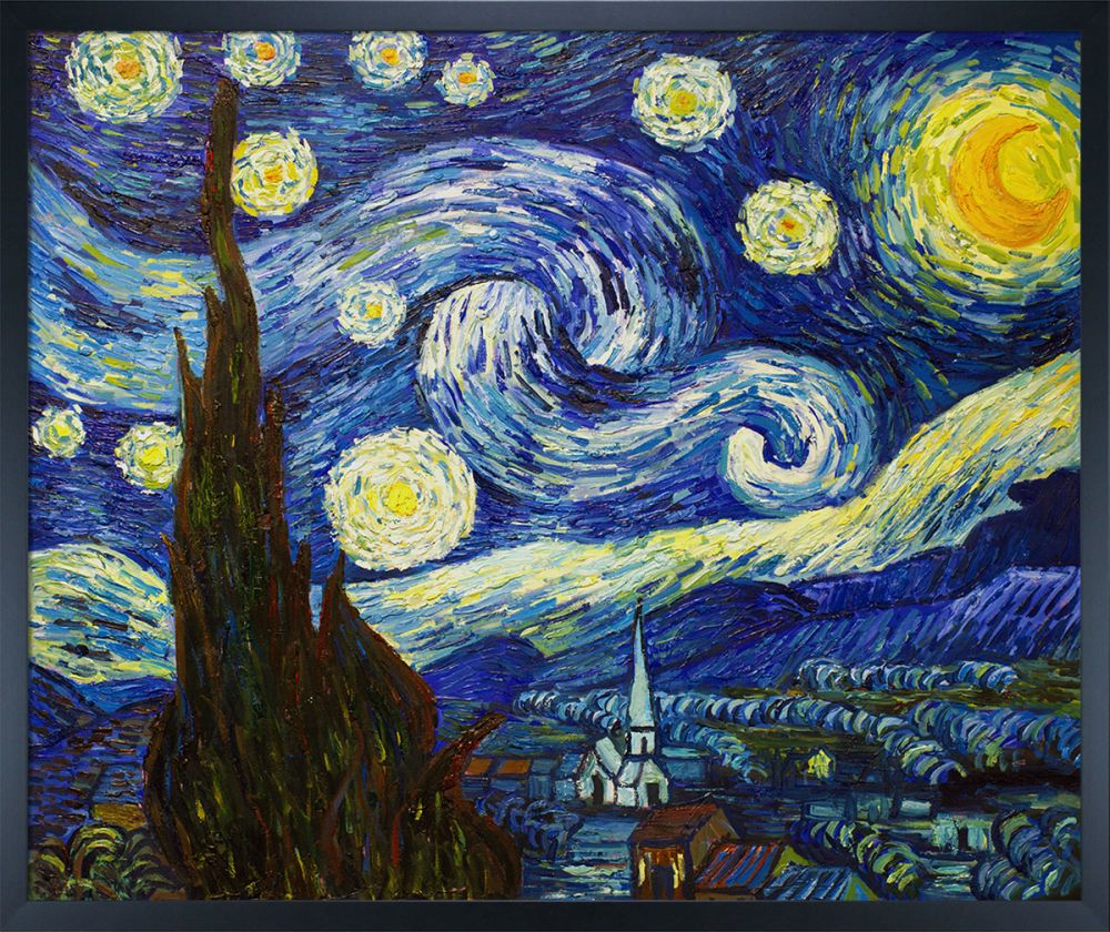 Starry Night Pre-Framed - Studio Black Wood Frame 20"X24"