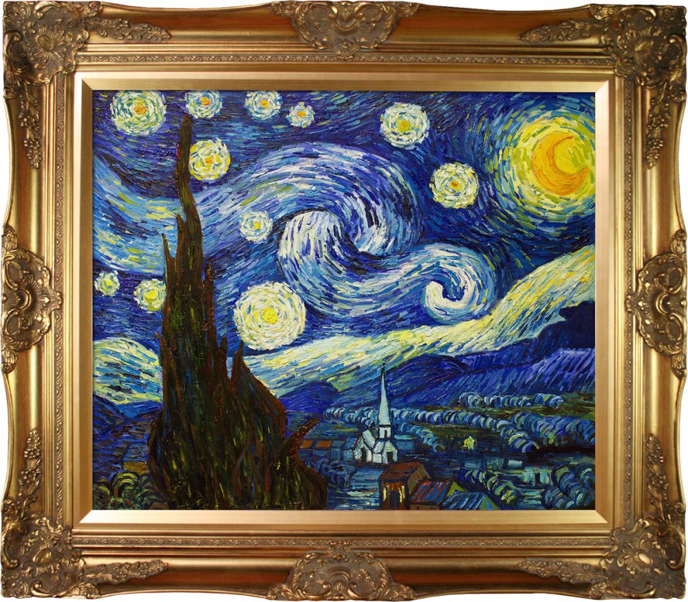 Starry Night Pre-Framed - Victorian Gold Frame 20"X24"