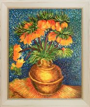 Crown Imperial Fritillaries in a Copper Vase Pre-Framed