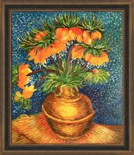 Crown Imperial Fritillaries in a Copper Vase Pre-Framed