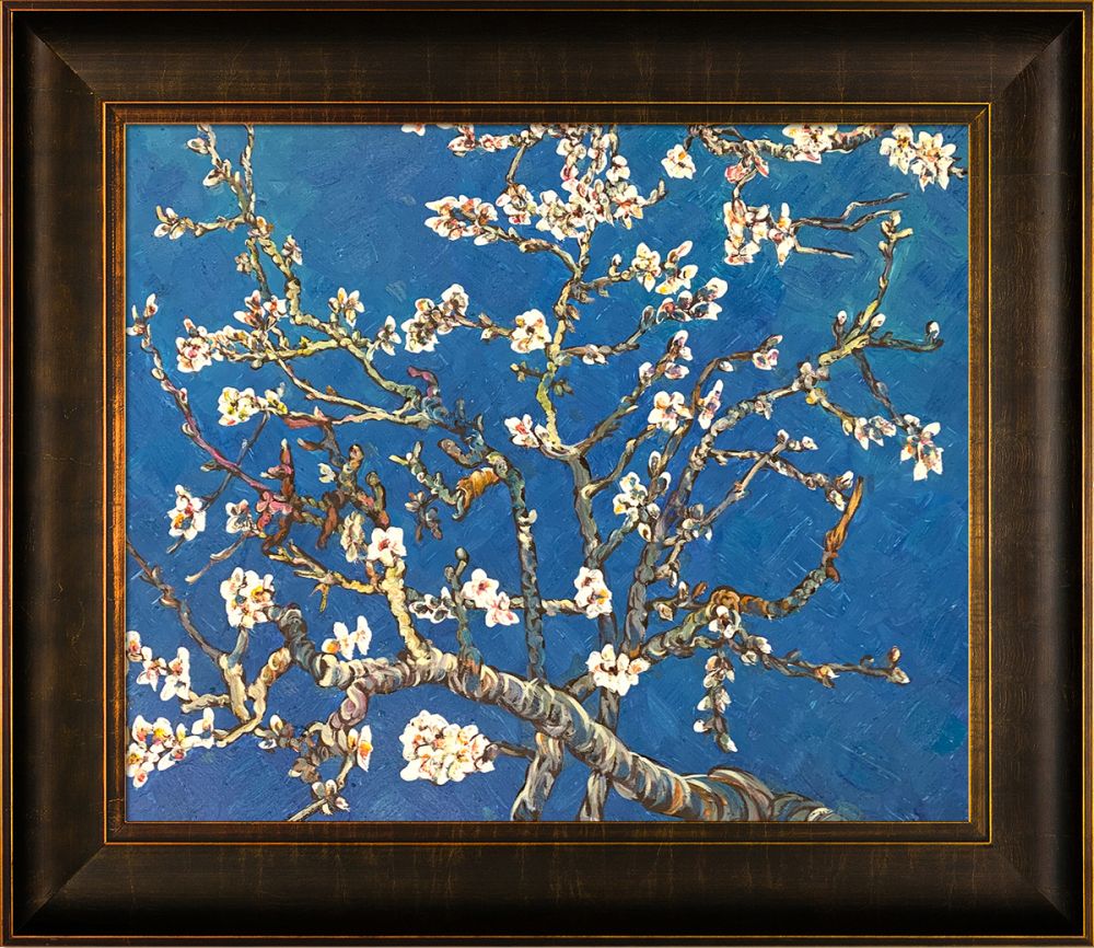 Branches of an Almond Tree in Blossom Pre-Framed - Veine D'Or Bronze Scoop Frame 20"X24"