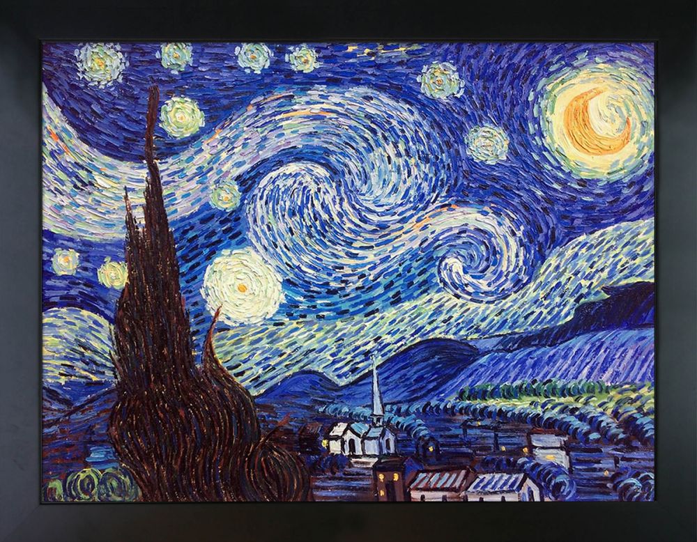 Starry Night Pre-Framed - New Age Black Frame 30"X40"