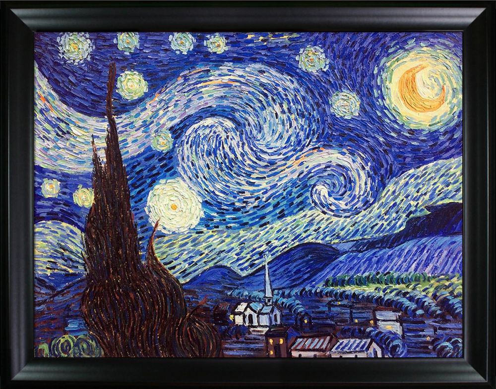 Starry Night Pre-Framed - Black Matte Frame 30"X40"