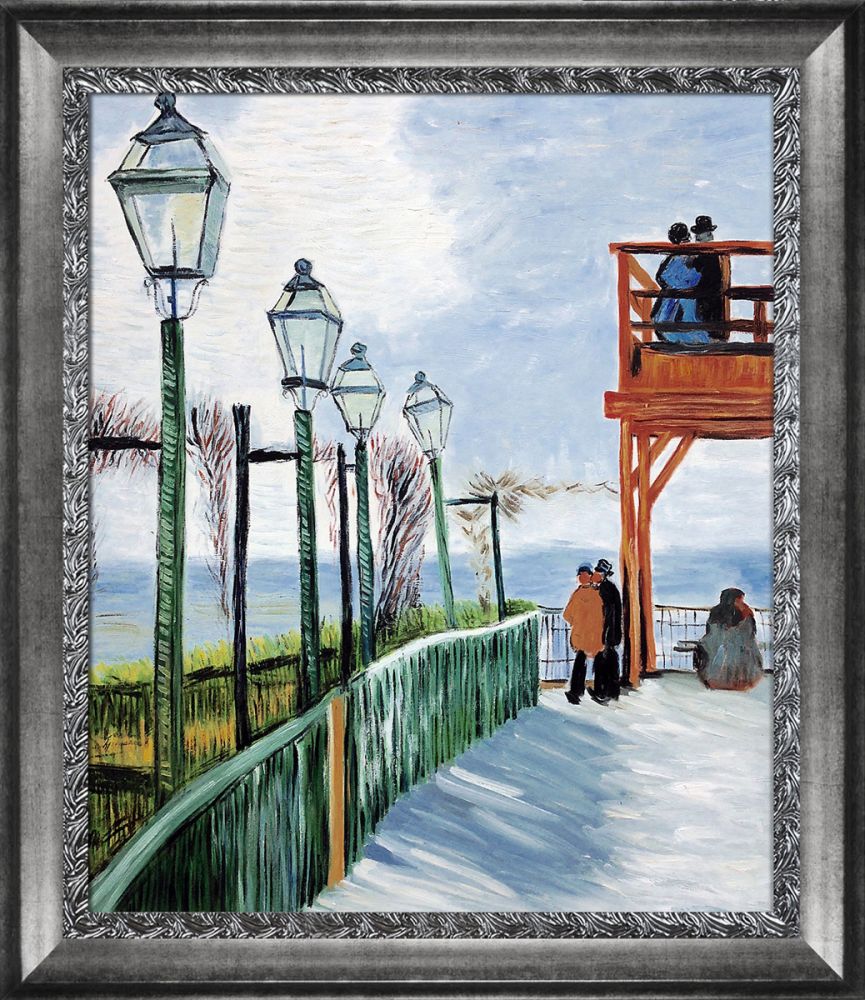 Belvedere Overlooking Montmartre, 1886 Pre-Framed - Distressed Ornate Silver Custom Stacked Frame 20" X 24"