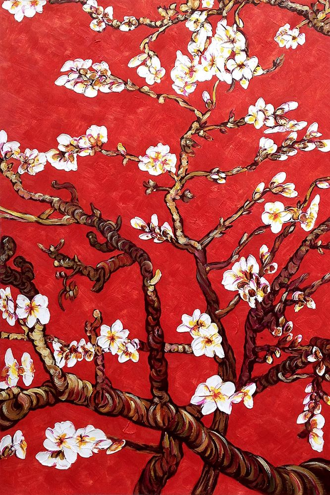 Branches of an Almond Tree in Blossom, Ruby Red