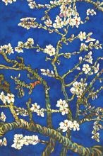 Branches of an Almond Tree in Blossom, Sapphire Blue