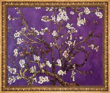 Branches of an Almond Tree in Blossom, Amethyst Purple Pre-Framed
