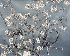 Branches of an Almond Tree in Blossom, Pearl Grey