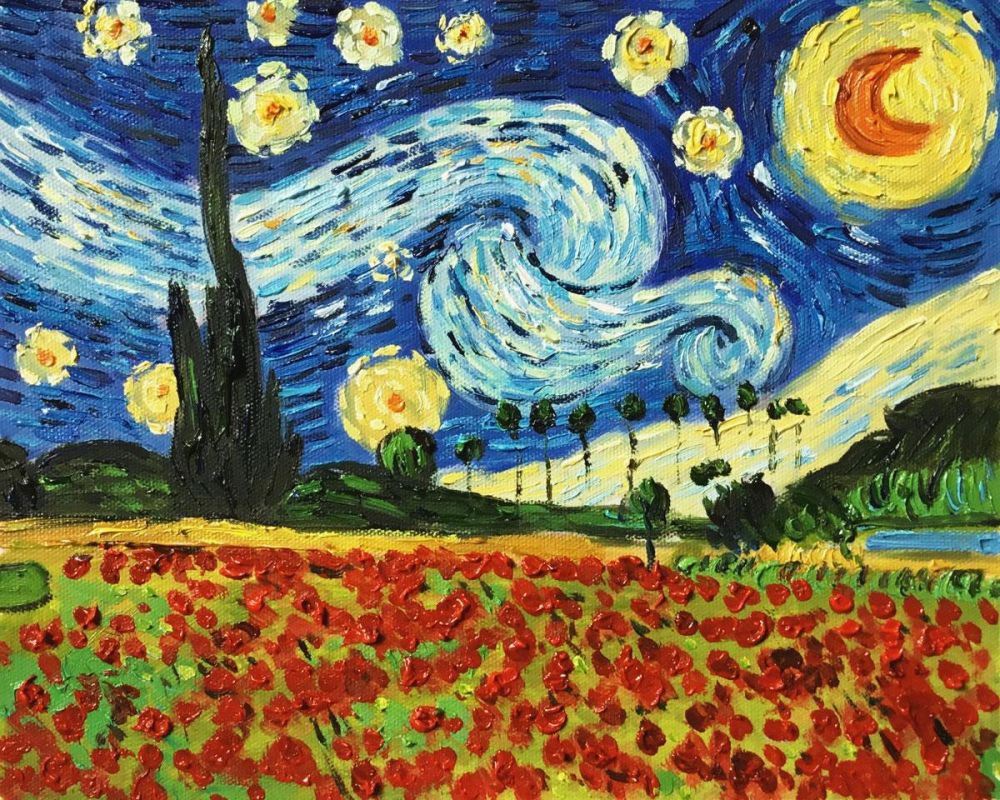 Starry Poppies Collage