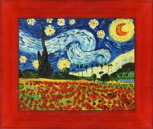 Starry Poppy Collage Pre-Framed