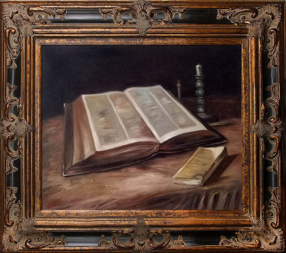 Still Life with Bible Pre-Framed - Excalibur Frame 20"X24"