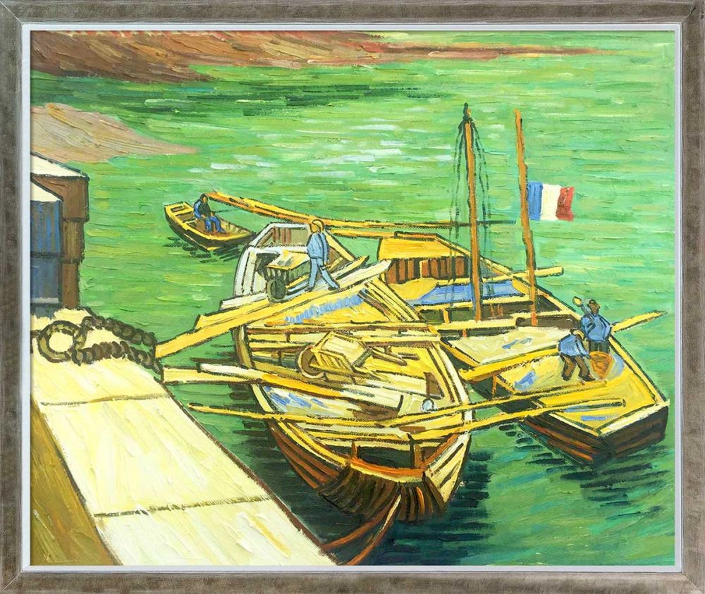 Boats du Rhone Pre-Framed - Champagne Silhouette Frame 20" X 24"