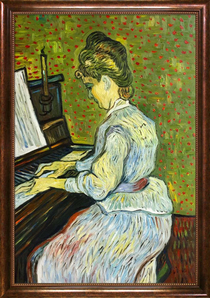 Marguerite Gachet at the Piano Pre-Framed - Verona Cafe Frame 24"X36"