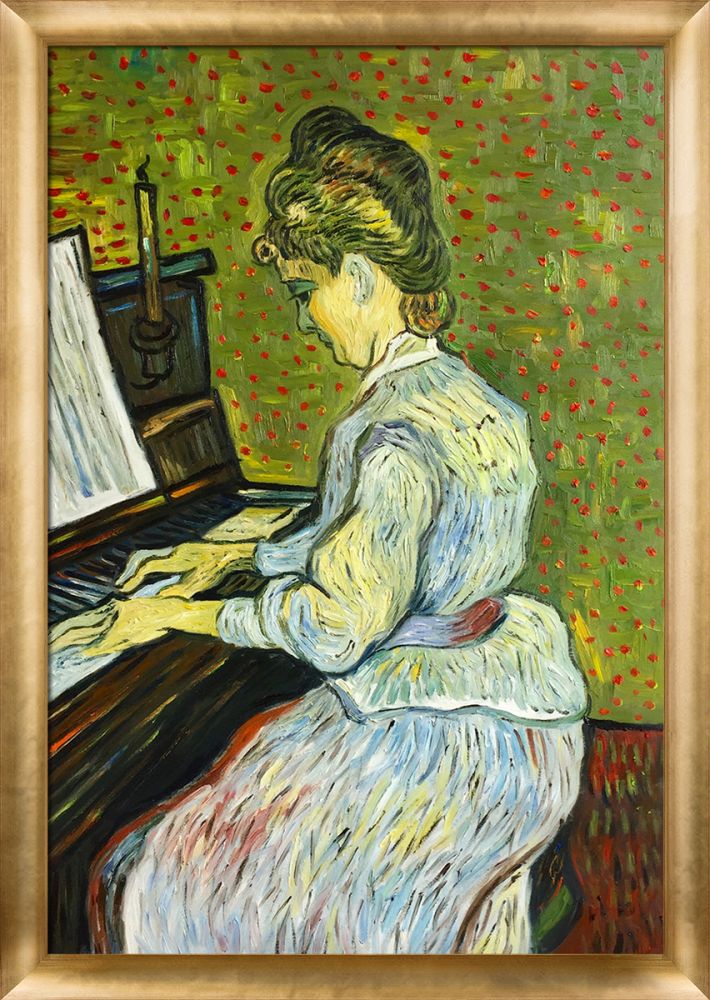 Marguerite Gachet at the Piano Pre-Framed - Gold Luminoso Frame 24" x 36"