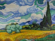Wheat Field with Cypresses
